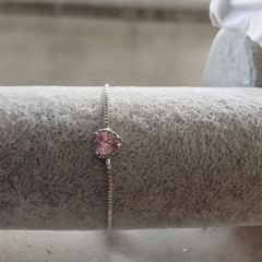 Çelik Pembe Kalpli Zincir Bileklik